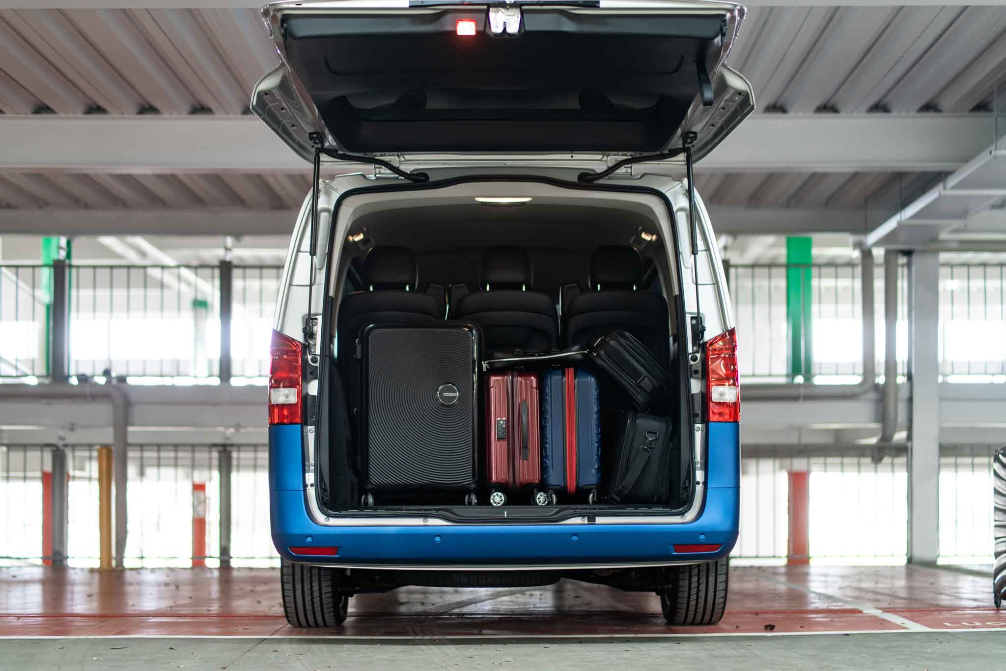 SkyPark Melbourne Airport Shuttle Loaded with Luggage 
